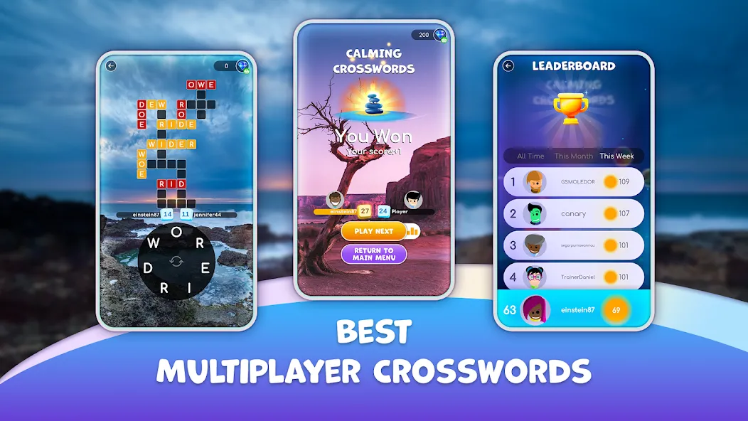 Скачать Calming Crosswords Word Puzzle (Мод: Без рекламы и подсказки бесплатно) на Андроид — скриншот 3