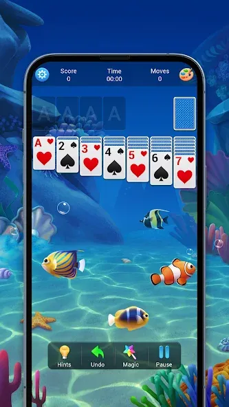 Скачать Solitaire, Klondike Card Games — Безлимитные подсказки и отмены хода — скриншот 1