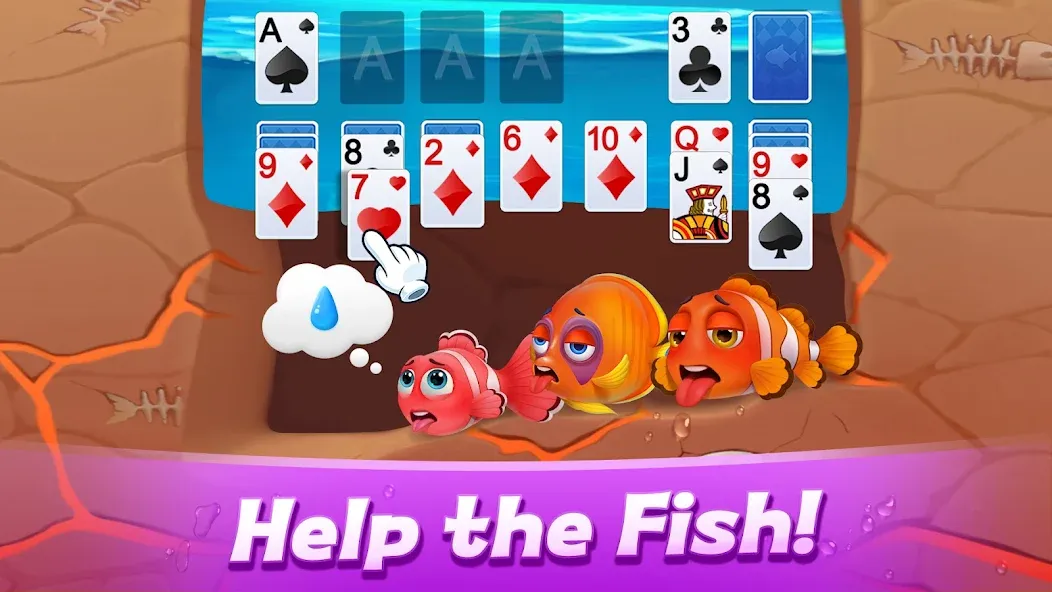 Solitaire 3D Fish MOD APK — Безлимитные монеты и все рыбы открыты — скриншот 1