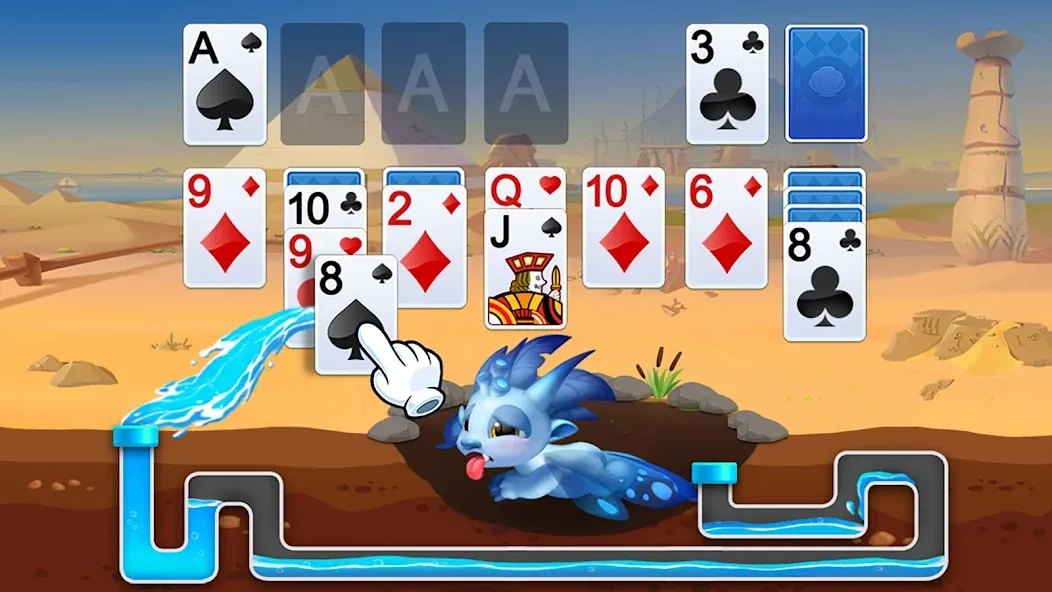 Скачать Solitaire Dragons MOD APK — Бесконечные монеты и бонусы — скриншот 1