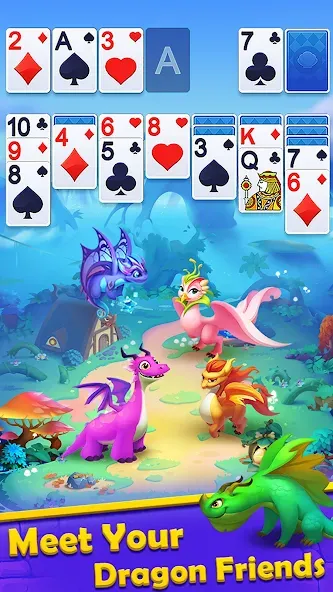 Скачать Solitaire Dragons MOD APK — Бесконечные монеты и бонусы — скриншот 4
