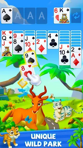 Скачать Solitaire - Wild Park — Последняя версия (Безлимитные подсказки и джокеры) — скриншот 4