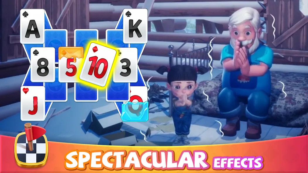 Скачать Solitaire Good Times — Модификация Безлимитные монеты и подсказки — скриншот 1