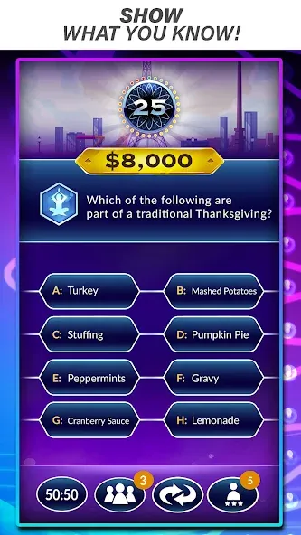Скачать Official Millionaire Game MOD APK — Безлимитные подсказки и жизни — скриншот 1