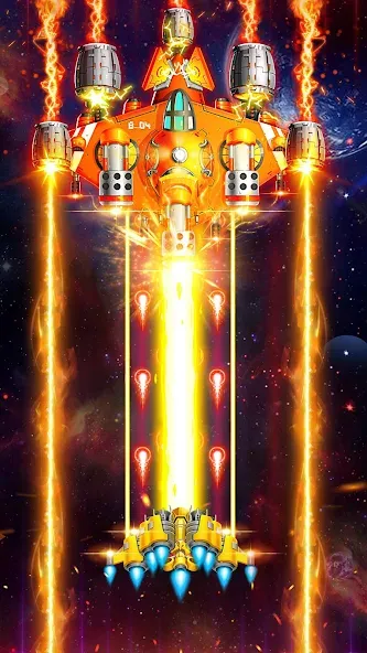Скачать Space Shooter: Galaxy Attack MOD APK — Безлимитные деньги и мощное оружие — скриншот 1