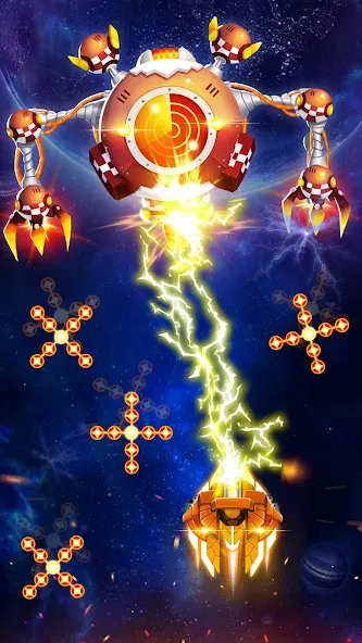 Скачать Space Shooter: Galaxy Attack MOD APK — Безлимитные деньги и мощное оружие — скриншот 2