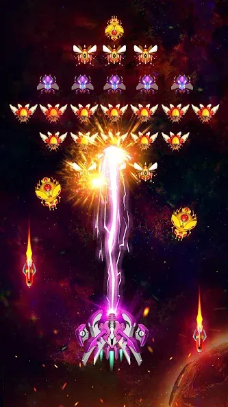 Скачать Space Shooter: Galaxy Attack MOD APK — Безлимитные деньги и мощное оружие — скриншот 3