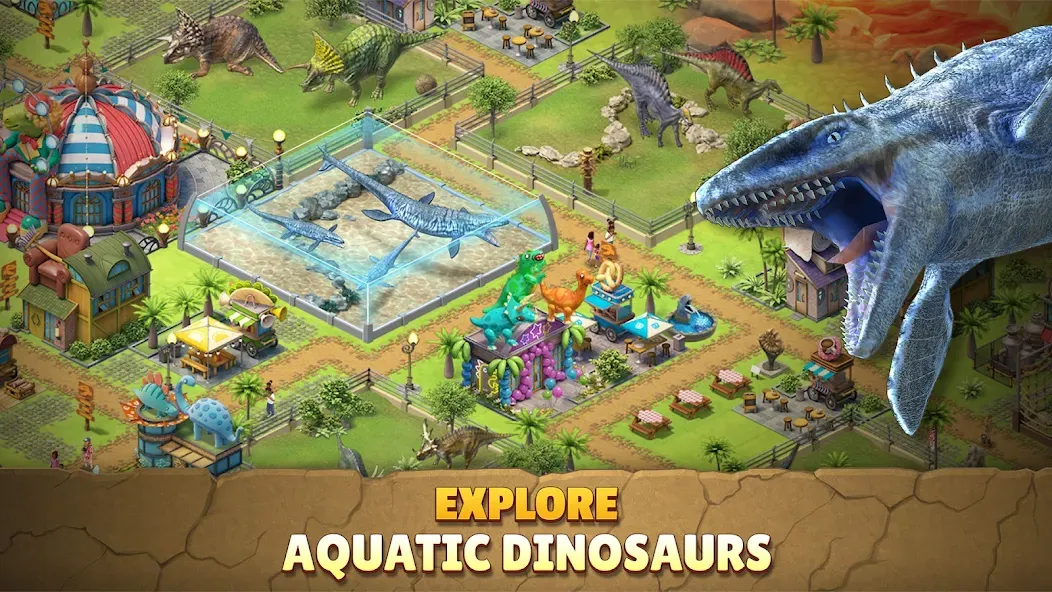 Скачать Jurassic Dinosaur: Dino Game на Андроид — Безлимитные деньги и мощные динозавры — скриншот 3