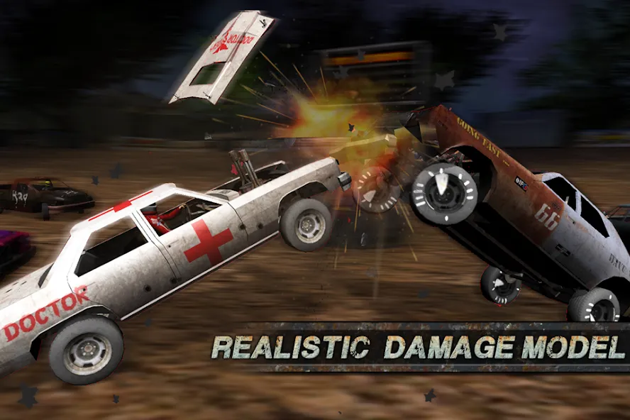 Demolition Derby: Crash Racing на Андроид — Мод Безлимитные деньги и все машины открыты — скриншот 1 Demolition Derby: Crash Racing на Андроид — Мод Безлимитные деньги и все машины открыты — скриншот 1