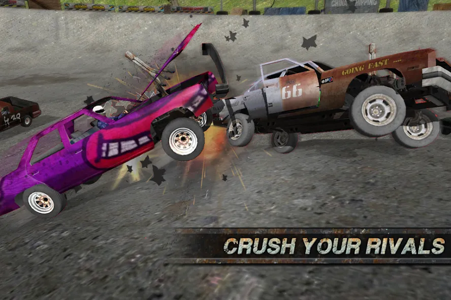 Demolition Derby: Crash Racing на Андроид — Мод Безлимитные деньги и все машины открыты — скриншот 3 Demolition Derby: Crash Racing на Андроид — Мод Безлимитные деньги и все машины открыты — скриншот 3