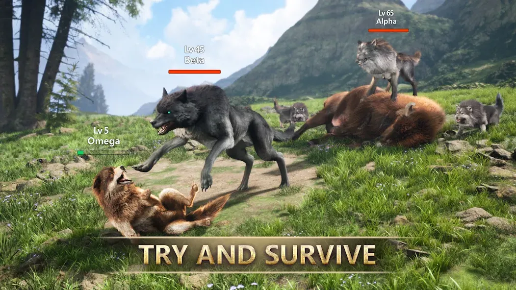Скачать Wolf Game: Wild Animal Wars — Безлимитные ресурсы и мощные волки — скриншот 1