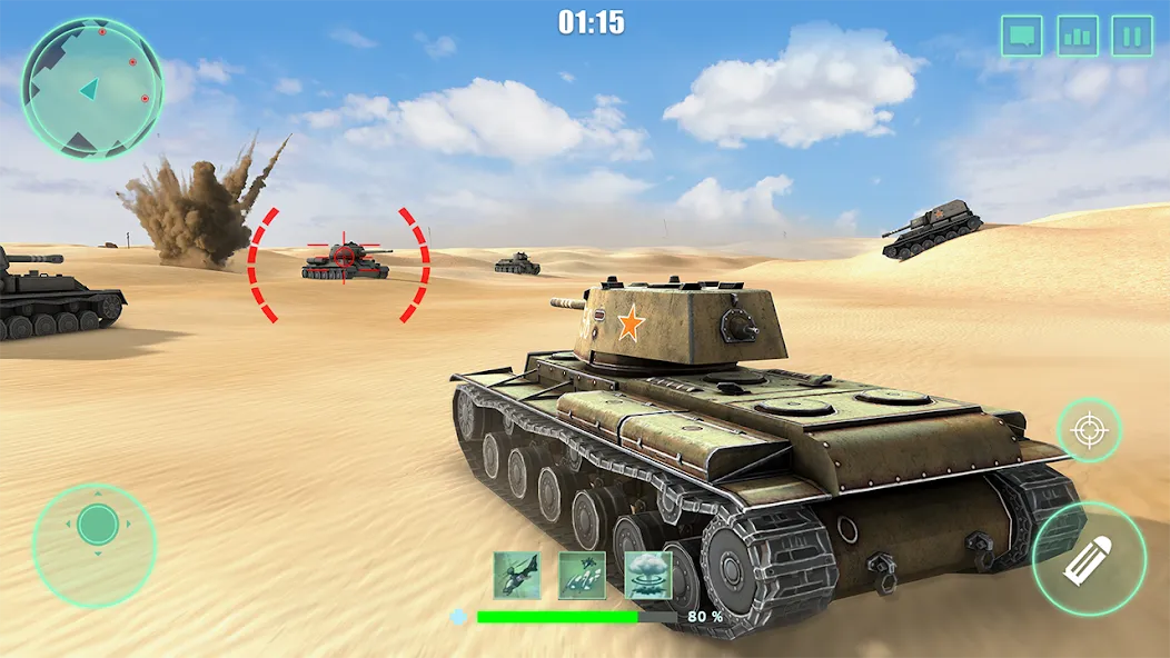 World Tanks War: Offline Games на Андроид — Безлимитные деньги и мощная техника — скриншот 2