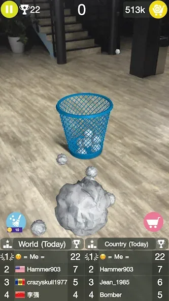 Paper Bin AR (Мод Без рекламы и все уровни открыты) — скриншот 4 Paper Bin AR (Мод Без рекламы и все уровни открыты) — скриншот 4