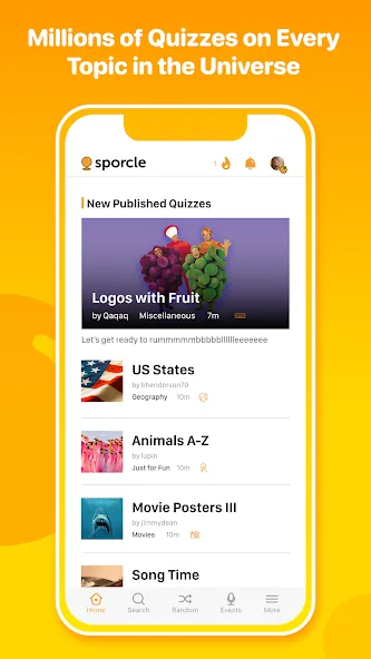 Sporcle на Андроид — Мод Открыты все викторины и без рекламы — скриншот 1 Sporcle на Андроид — Мод Открыты все викторины и без рекламы — скриншот 1