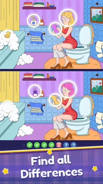 Скачать Find Differences: Spot Fun на телефон — Подсказки доступны и уровни открыты — скриншот 1