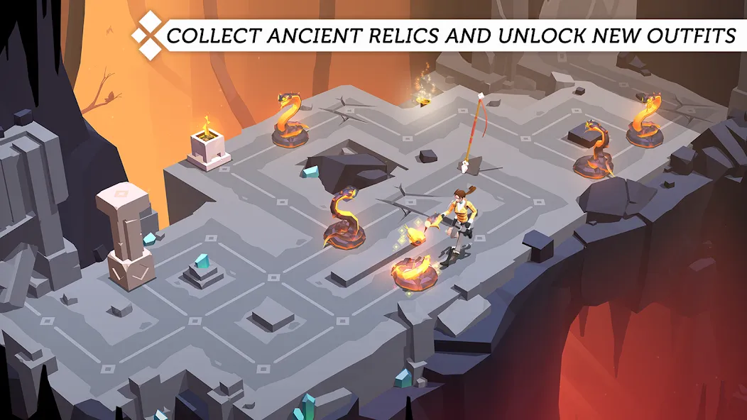 Lara Croft GO — Мод: Безлимитные подсказки и все уровни — скриншот 5