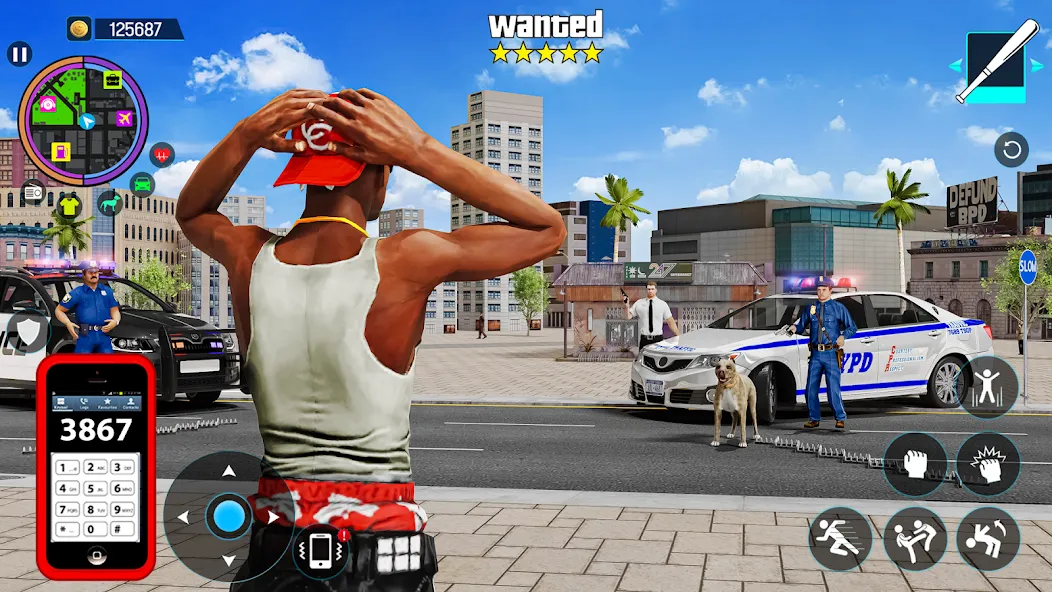 Gangster Mafia City Crime Game на Андроид — Безлимитные деньги и оружие — скриншот 1