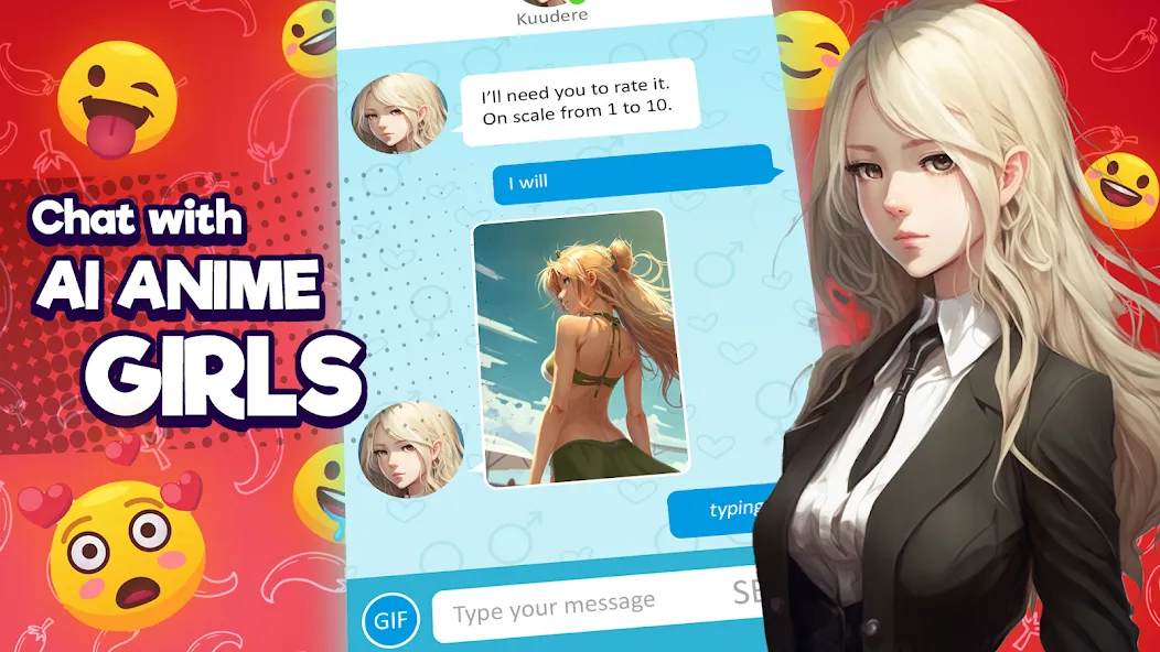 Скачать взломанную Anime Girlfriend - AI Chat — Безлимитные сообщения и премиум функции — скриншот 1