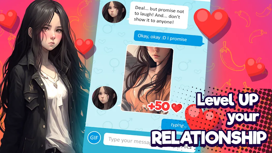 Скачать взломанную Anime Girlfriend - AI Chat — Безлимитные сообщения и премиум функции — скриншот 2