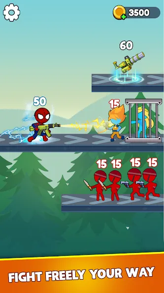 Stick Shooter: Battle Game — Безлимитные патроны и здоровье — скриншот 1