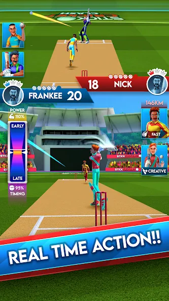 Скачать Stick Cricket Clash MOD APK — Безлимитные монеты и энергия — скриншот 1