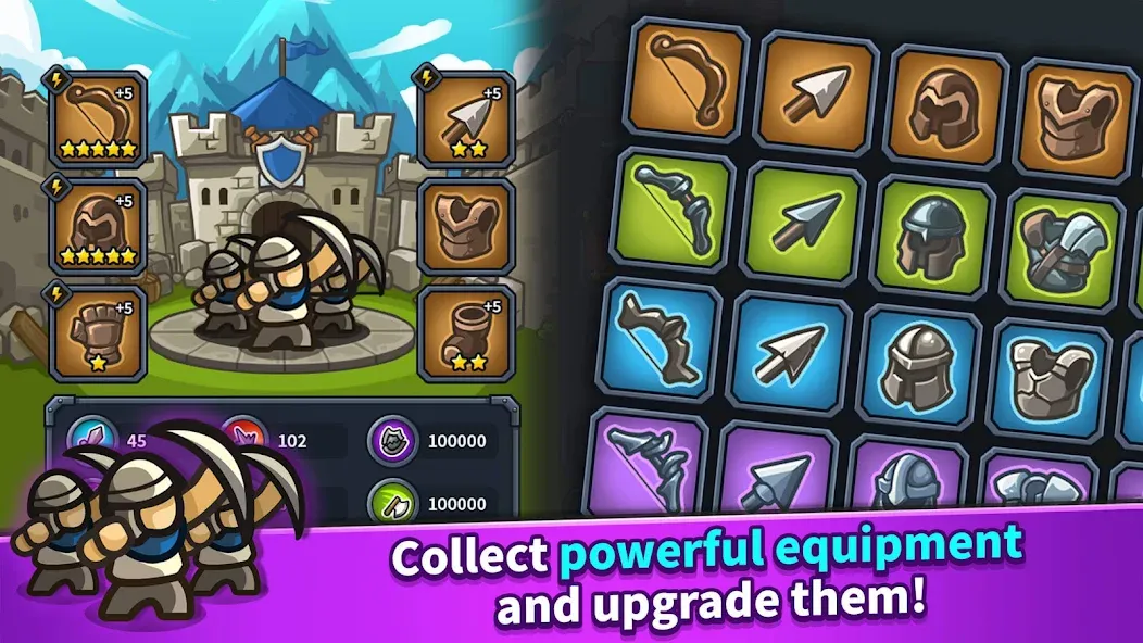Скачать Idle Kingdom Defense MOD APK — Безлимитные деньги и усиленная защита — скриншот 4