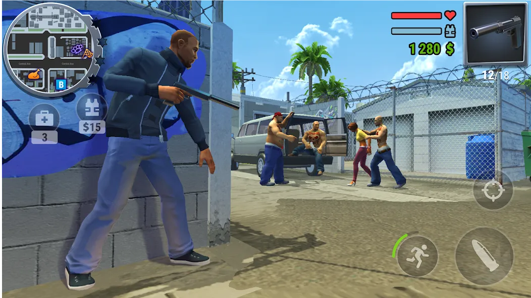 Скачать Gangs Town Story — Модификация Безлимитные деньги и оружие — скриншот 4