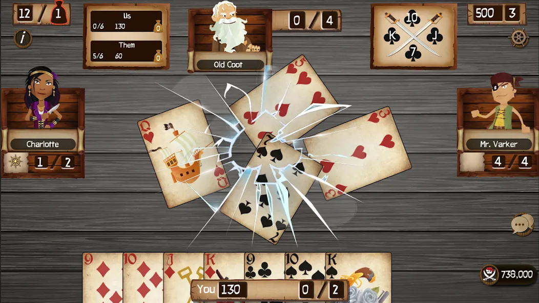Spades Cutthroat Pirates — Мод: Безлимитные монеты и пиратские бонусы — скриншот 1 Spades Cutthroat Pirates — Мод: Безлимитные монеты и пиратские бонусы — скриншот 1