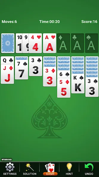 Solitaire: Classic Card Game на Андроид — Без рекламы и подсказок — скриншот 3