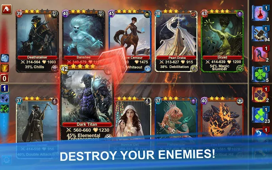 Скачать Blood of Titans: Card Battle — Последняя версия (Безлимитные ресурсы и усиленные карты) — скриншот 1