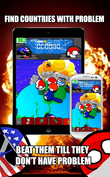 Polandball: Not Safe For World MOD APK на Android — Новые страны и безграничные ресурсы — скриншот 1