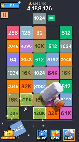 Скачать Drop Merge : Number Puzzle на Андроид — Без рекламы и безлимитные монеты — скриншот 5