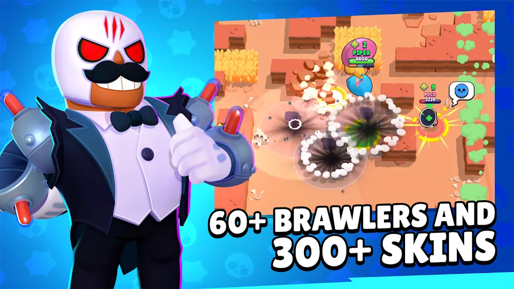 Brawl Stars MOD — Много кристаллов и открыты бойцы на Андроид — скриншот 3