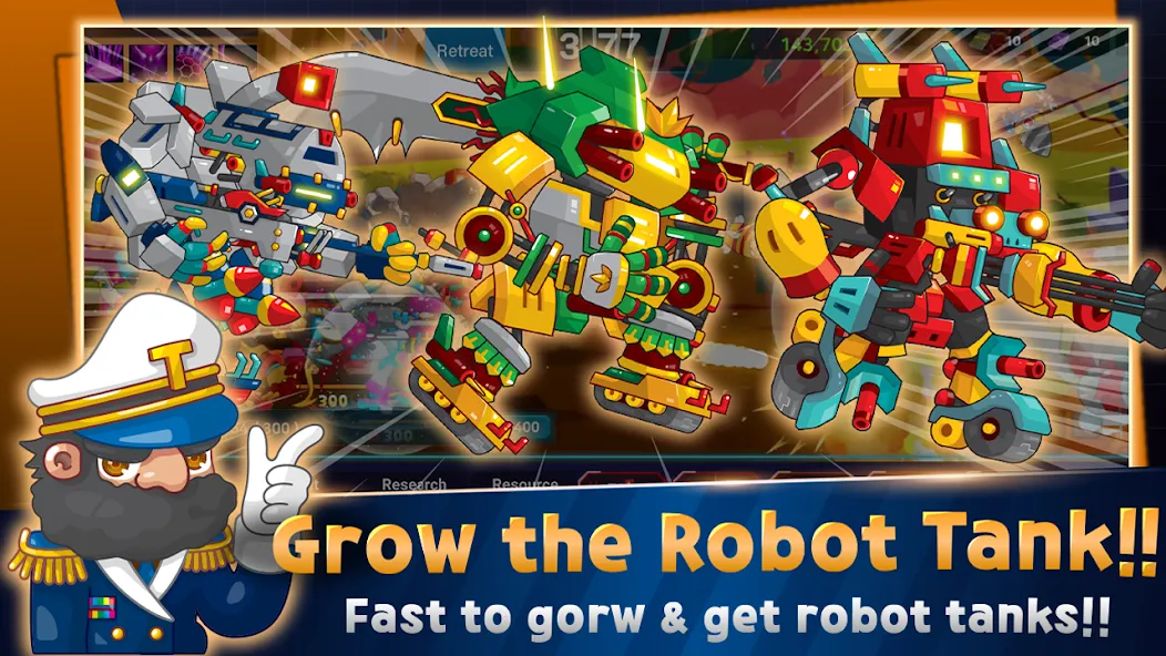 Mini Robot Tank : idle — Мод: Безлимитные деньги и оружие — скриншот 3