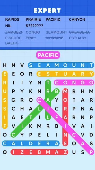 Скачать Word Search Puzzle Challenge — Последняя версия (Без рекламы и все подсказки) — скриншот 2