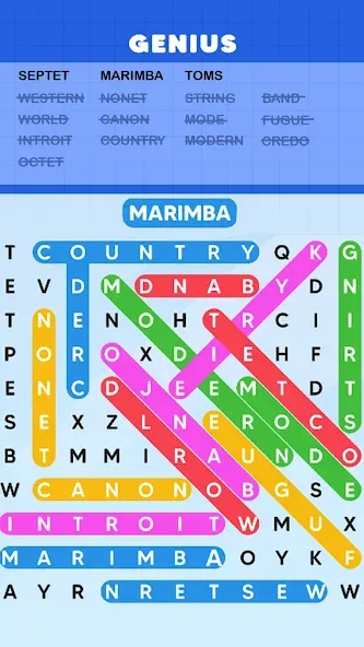 Скачать Word Search Puzzle Challenge — Последняя версия (Без рекламы и все подсказки) — скриншот 3