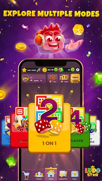 Скачать Ludo STAR: Online Dice Game (Мод: Безлимитные монеты и автоход) на Андроид — скриншот 5