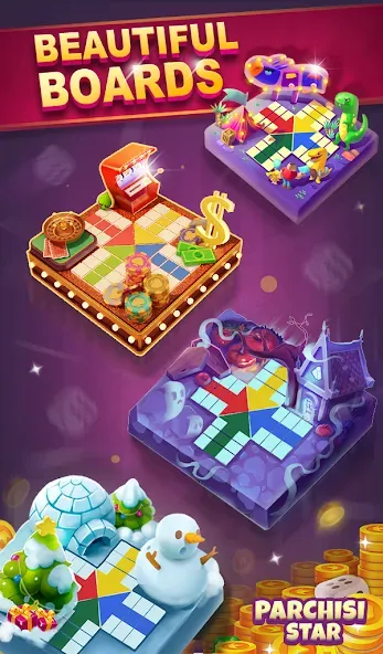 Скачать Parchisi STAR Online с модом — Без рекламы и бесконечные монеты — скриншот 5