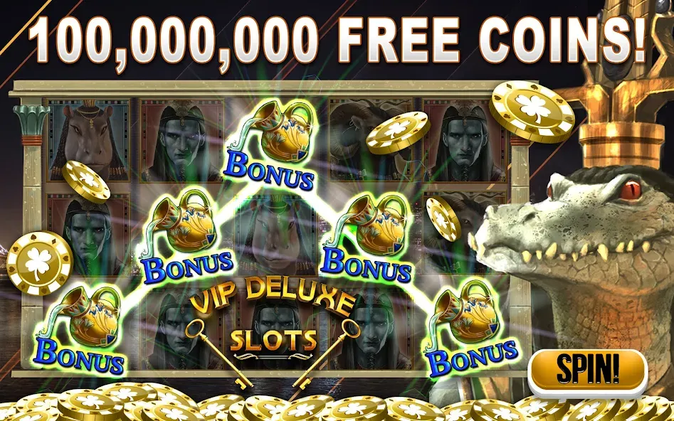 VIP Deluxe Slots Games Offline на Андроид — Мод Безлимитные монеты и джекпоты — скриншот 1