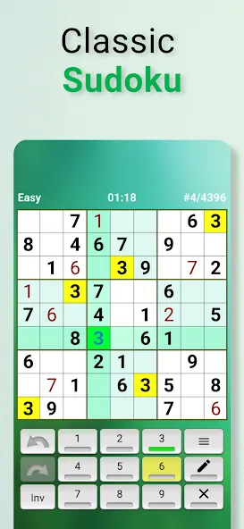 Sudoku offline MOD — Без рекламы и все уровни открыты на Андроид — скриншот 1 Sudoku offline MOD — Без рекламы и все уровни открыты на Андроид — скриншот 1