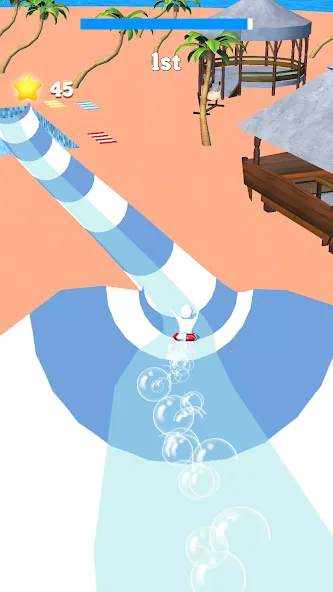 Waterpark Super Slide MOD — Безлимитные деньги и все горки открыты на Андроид — скриншот 1