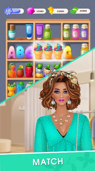 Скачать Fashion Triple Match: Dress Up (Мод: Безлимитные деньги и все наряды) на Андроид — скриншот 2