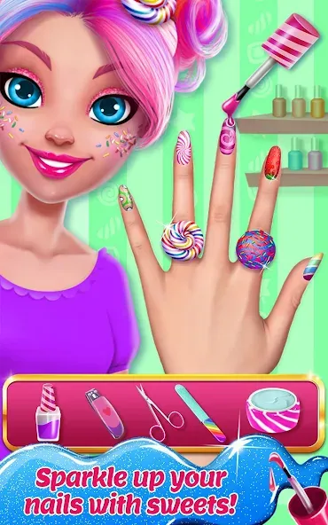 Candy Makeup Beauty Game — Взломанная версия (Безлимитные деньги и макияж открыт) — скриншот 3