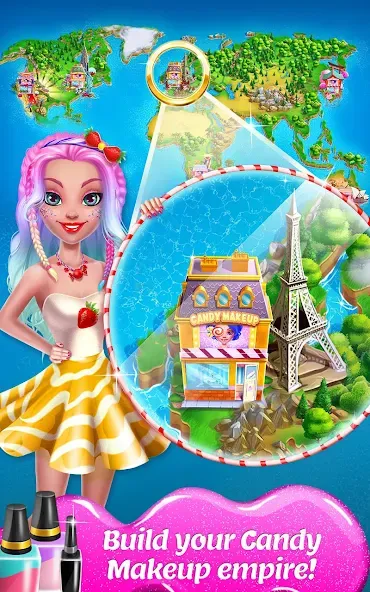 Candy Makeup Beauty Game — Взломанная версия (Безлимитные деньги и макияж открыт) — скриншот 5