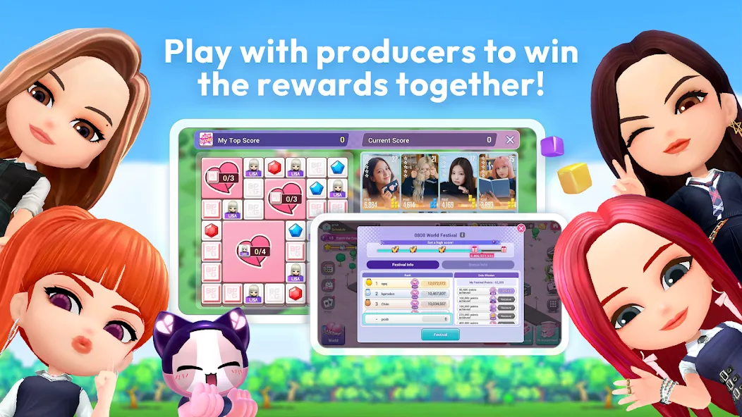 Взломанная BLACKPINK THE GAME на Андроид — Безлимитные ресурсы и премиум-уровни — скриншот 1