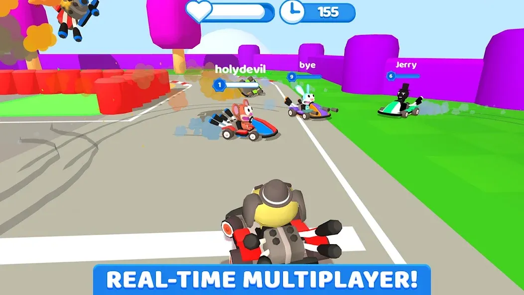 Скачать взломанную SmashKarts.io — Безлимитные монеты и турбоускорение — скриншот 1