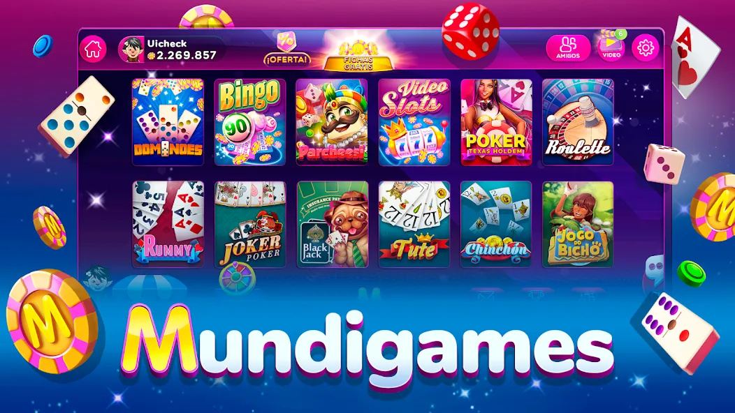 MundiGames: Bingo Slots Casino Mod APK Безлимитные монеты и бесплатные вращения — Скачать на Андроид — скриншот 1