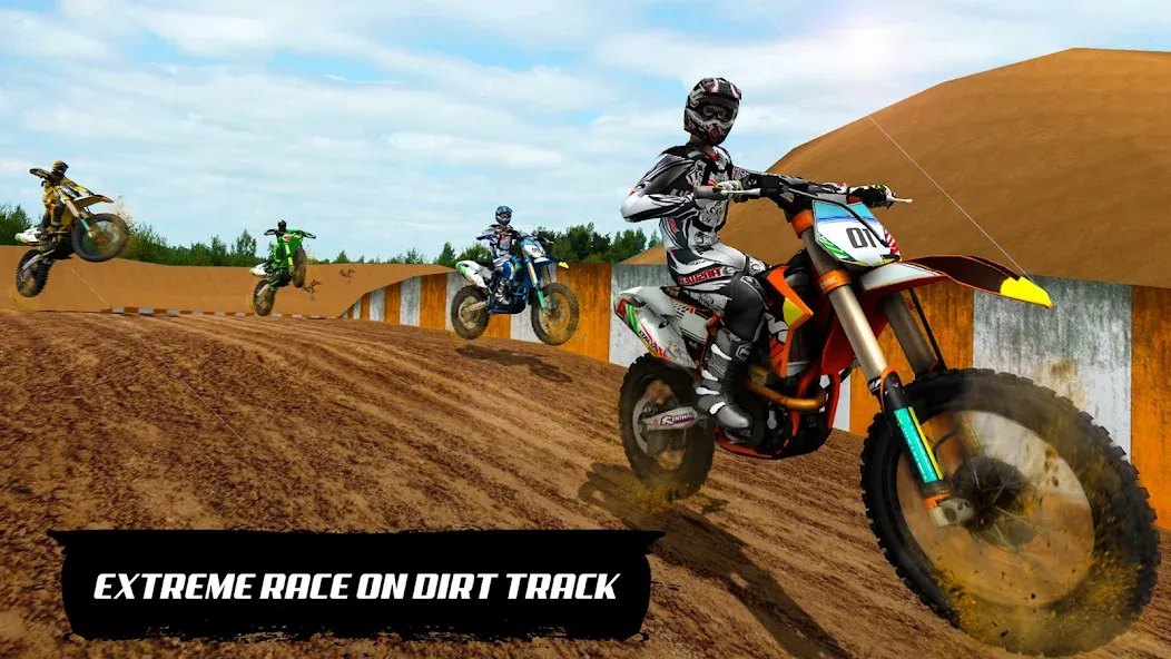 Скачать Motocross Dirt Bike Champions на телефон — Безлимитные деньги и все мотоциклы — скриншот 1