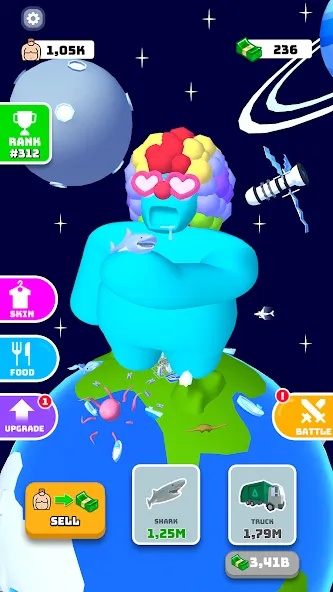 Скачать Eating Hero: Clicker Food Game MOD APK — Безлимитные монеты и ускоренная прокачка — скриншот 4