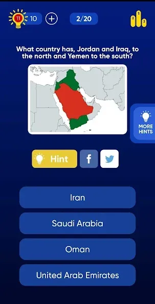 Скачать Geo Quiz: World Geo Trivia (Мод: Открыты все страны и регионы) на Андроид — скриншот 4 Скачать Geo Quiz: World Geo Trivia (Мод: Открыты все страны и регионы) на Андроид — скриншот 4